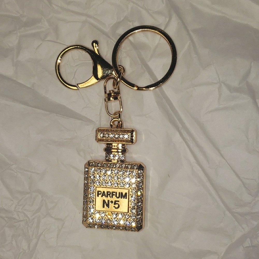 Luxury crystal perfume bottle keychain - Picture 4 of 5
